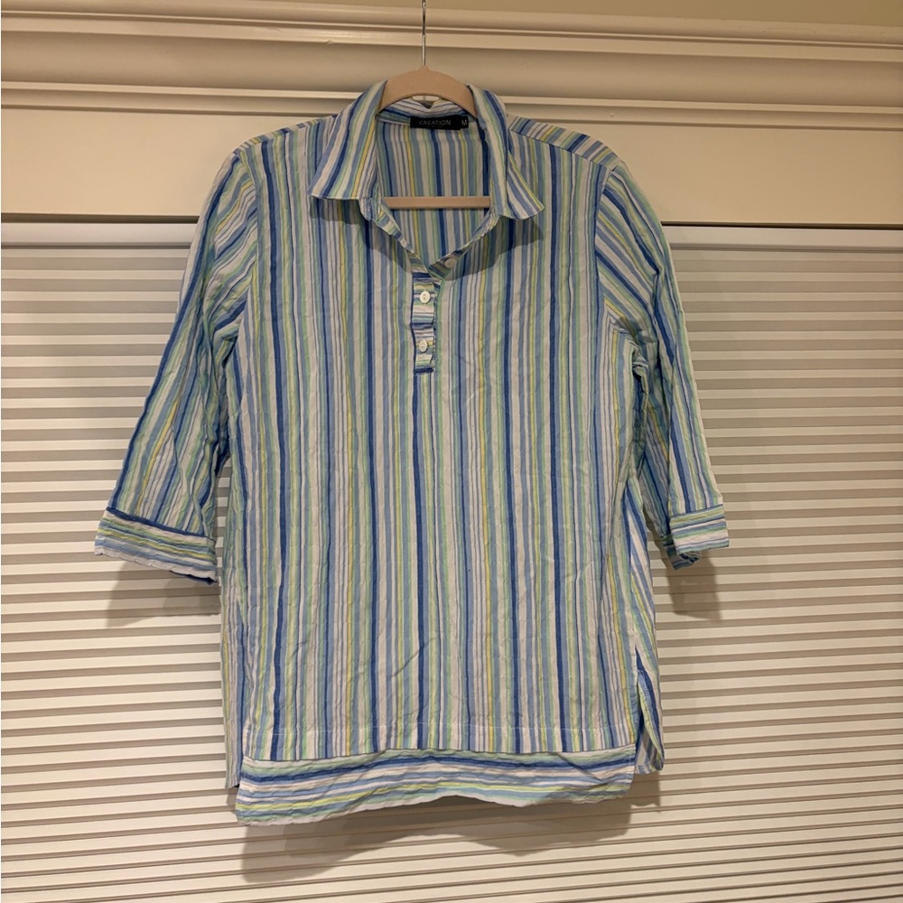Stripped Cover Up/Sun Shirt